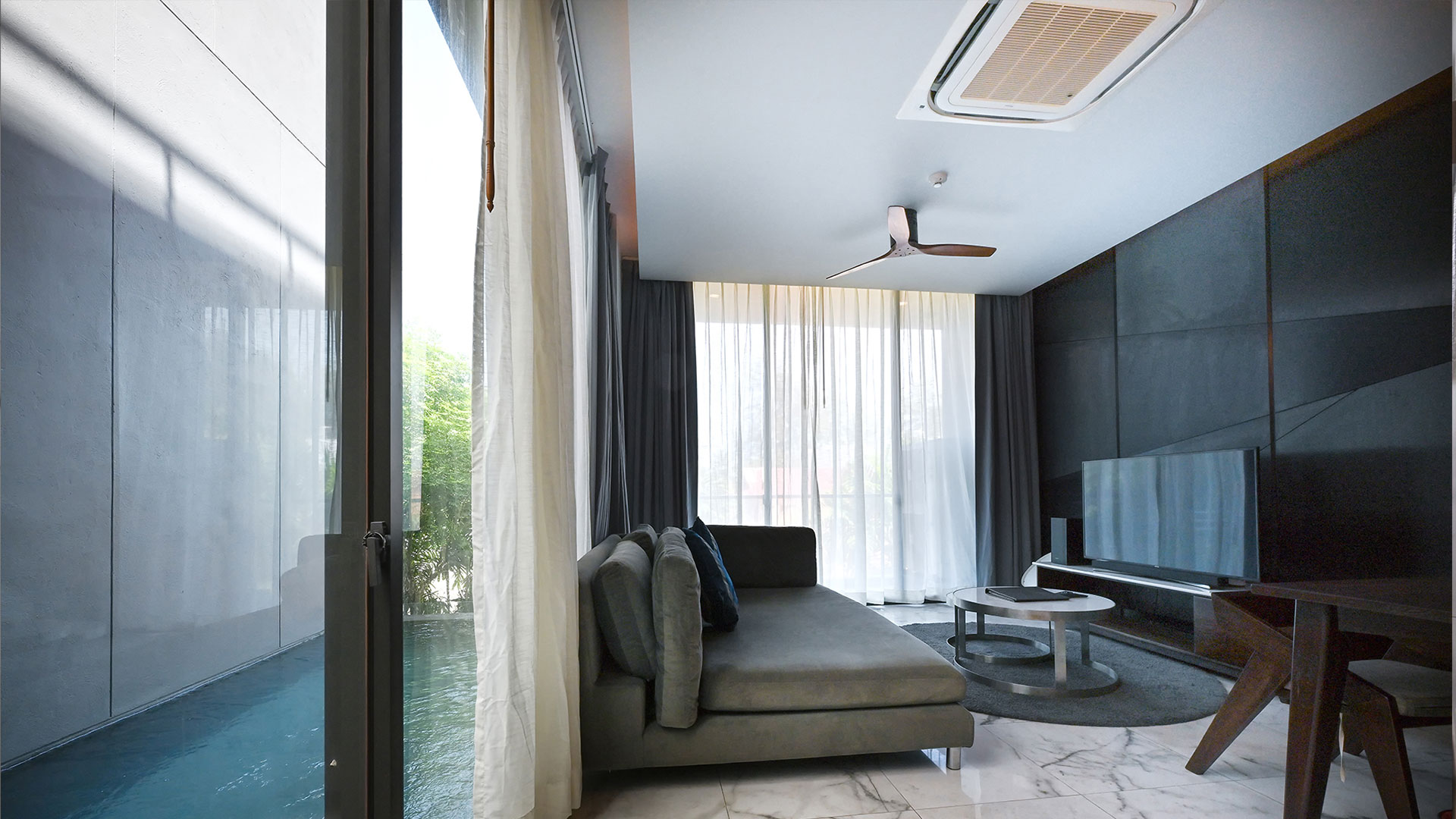 Energy-efficient villa interior at Glam Habitat