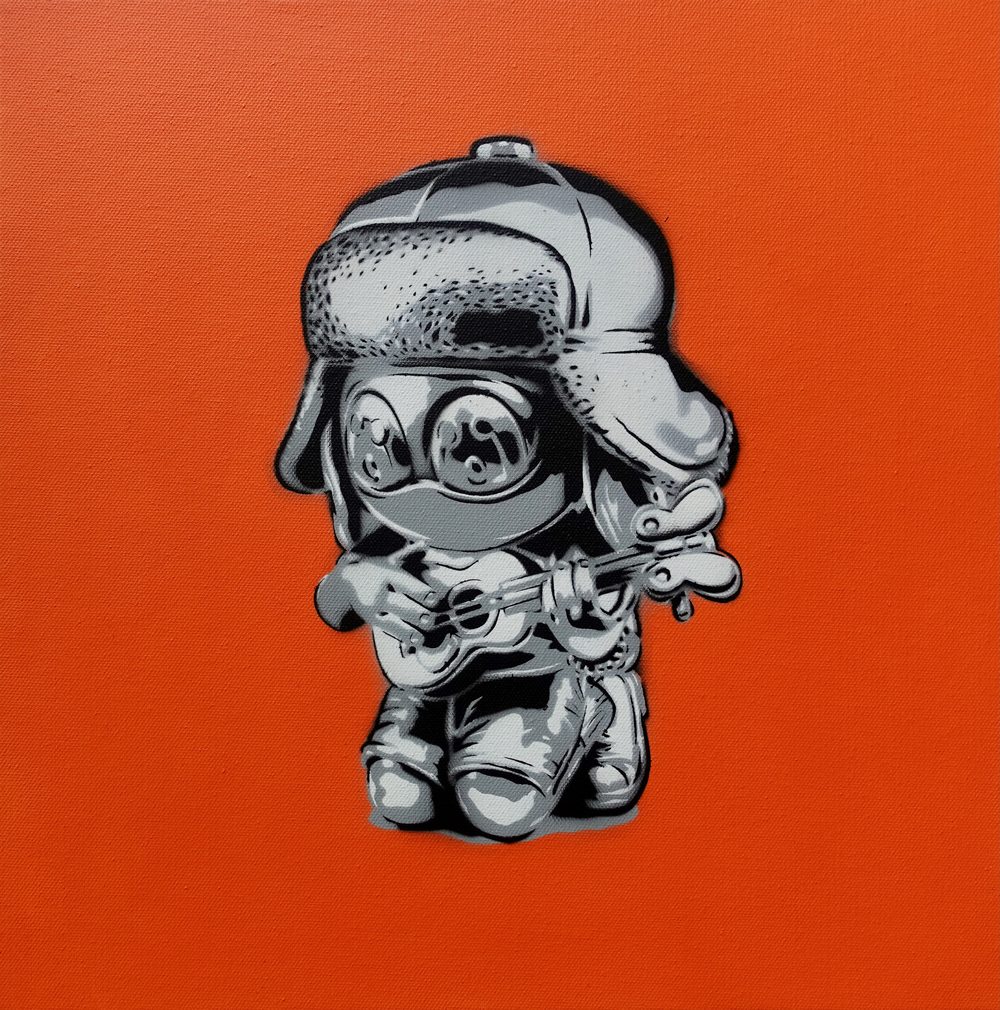 Orange canvas from Amann's Mute is Future Pop series