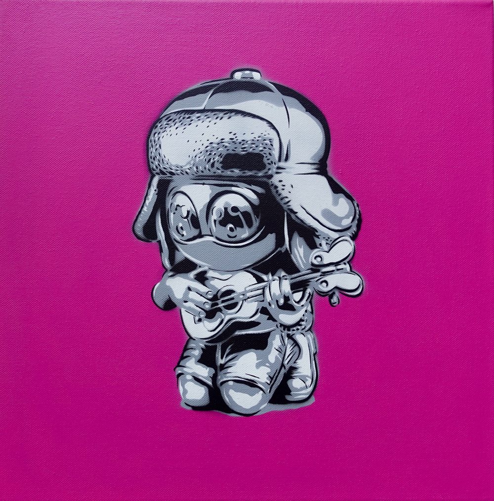Pink canvas from Amann's Mute is Future Pop series