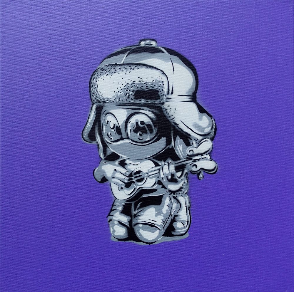 Purple canvas from Amann's Mute is Future Pop series